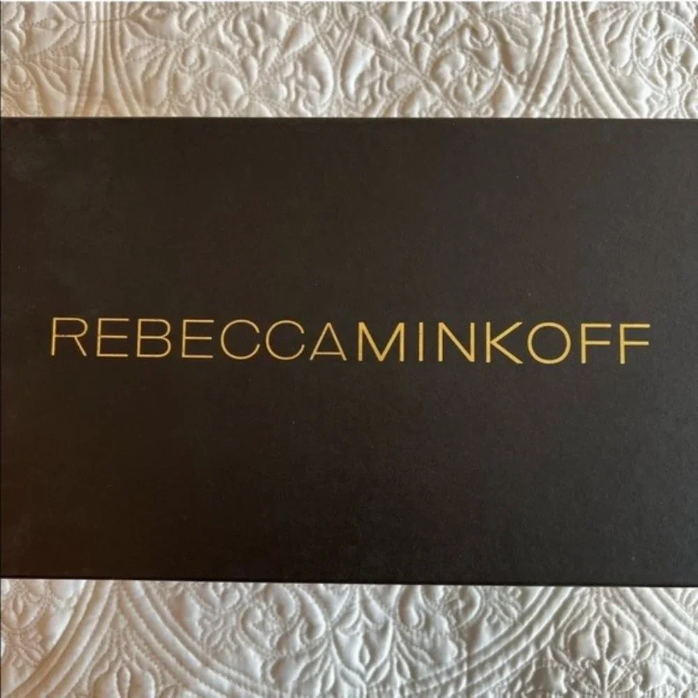 Rebecca Minkoff White Theo Jeweled Leather Slide Sandals - Picture 6 of 6